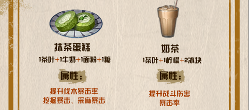 《明日之后》茶叶食谱配方攻略