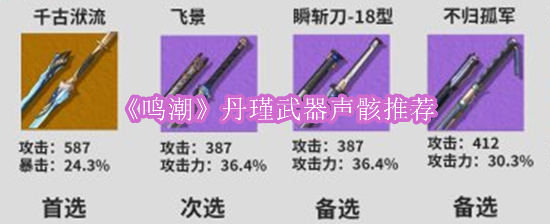 鸣潮丹瑾武器声骸推荐哪个 鸣潮丹瑾武器声骸推荐