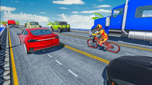 疯狂的交通自行车骑士3D手游下载截图(1)