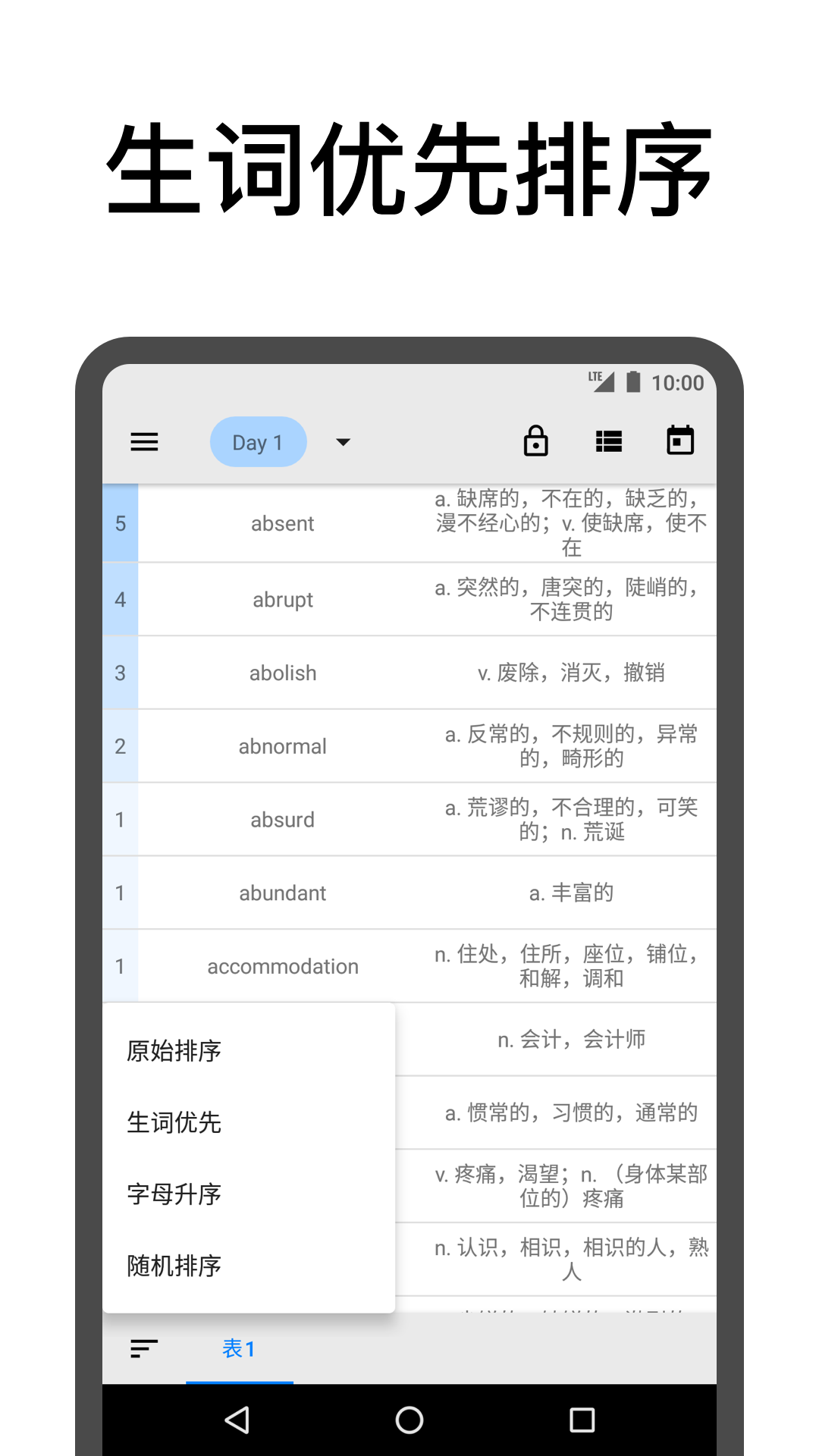 表格背单词截图(1)