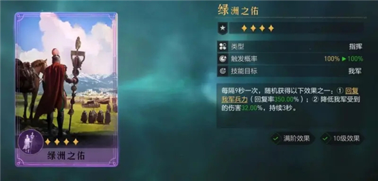 《重返帝国》绿洲之佑技能强度怎么样