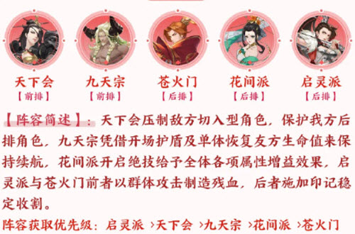 《武林闲侠》启灵派阵容如何搭配