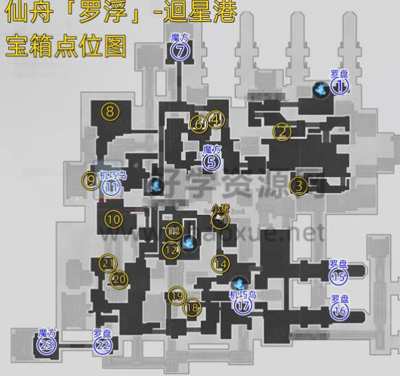 《崩坏星穹铁道》迴星港宝箱位置图